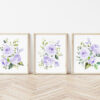 Purple Flowers Nursery Prints, Nursery Wall Art, Gender Neutral Nursery, Printable File, SH10