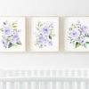 Purple Flowers Nursery Prints, Nursery Wall Art, Gender Neutral Nursery, Printable File, SH10
