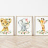 Pink Flowers Jungle Animals Nursery Prints, Nursery Wall Art, Girl Nursery Decor, Printable File, SH11 Pink Flowers Jungle Animals Nursery Prints, Nursery Wall Art, Girl Nursery Decor, Printable File, SH11