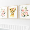 Pink Flowers Lion Nursery Prints, Jungle Animals, Nursery Wall Art, Girl Nursery Decor, Printable File, SH11 Pink Flowers Lion Nursery Prints, Jungle Animals, Nursery Wall Art, Girl Nursery Decor, Printable File, SH11