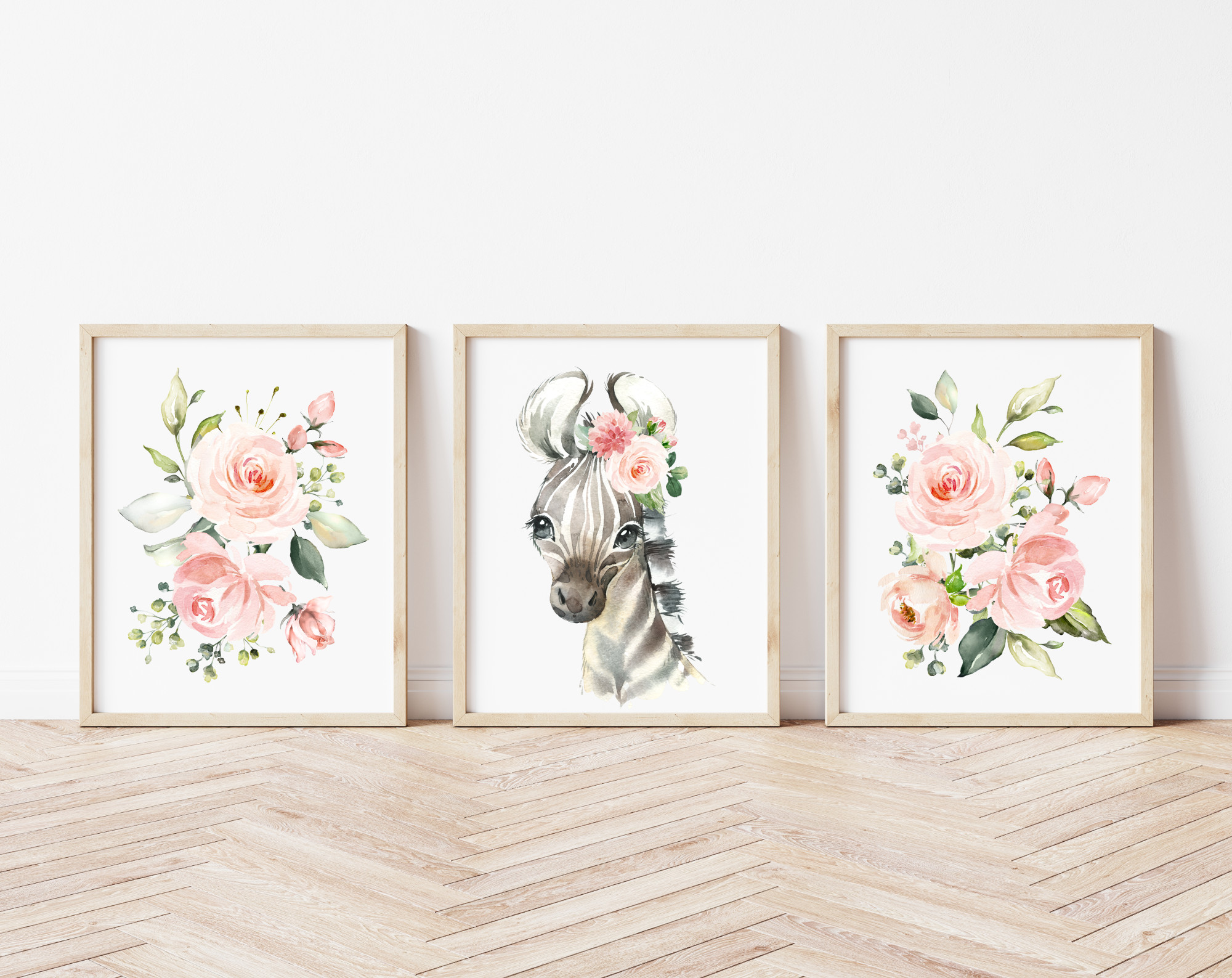 Pink Flowers Zebra Nursery Prints, Jungle Animals, Nursery Wall Art, Girl Nursery Decor, Printable File, SH11 Pink Flowers Zebra Nursery Prints, Jungle Animals, Nursery Wall Art, Girl Nursery Decor, Printable File, SH11