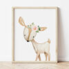 Pink Flowers Boho Woodland Animals Nursery Prints, Nursery Wall Art, Girl Nursery Decor, Printable File, SH12