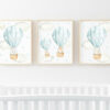 Blue Hot Air Balloon Animals Nursery Prints, Nursery Wall Art, Boy Nursery Decor, Printable File, SH20