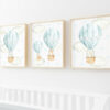 Blue Hot Air Balloon Animals Nursery Prints, Nursery Wall Art, Boy Nursery Decor, Printable File, SH20