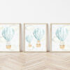 Blue Hot Air Balloon Animals Nursery Prints, Nursery Wall Art, Boy Nursery Decor, Printable File, SH20