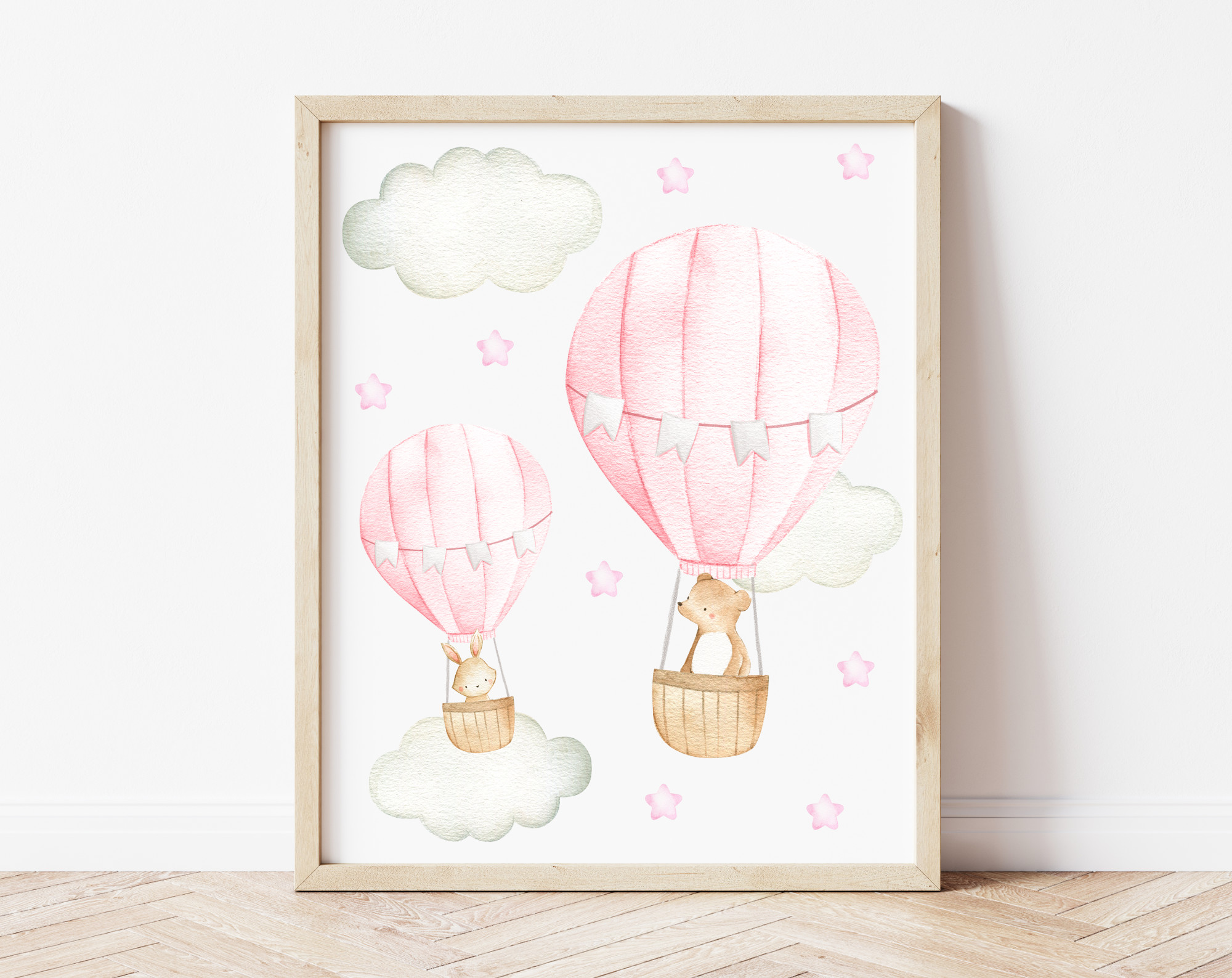 Pink Hot Air Balloon Animals Nursery Prints, Nursery Wall Art, Girl Nursery Decor, Printable File, SH20 Pink Hot Air Balloon Animals Nursery Prints, Nursery Wall Art, Girl Nursery Decor, Printable File, SH20