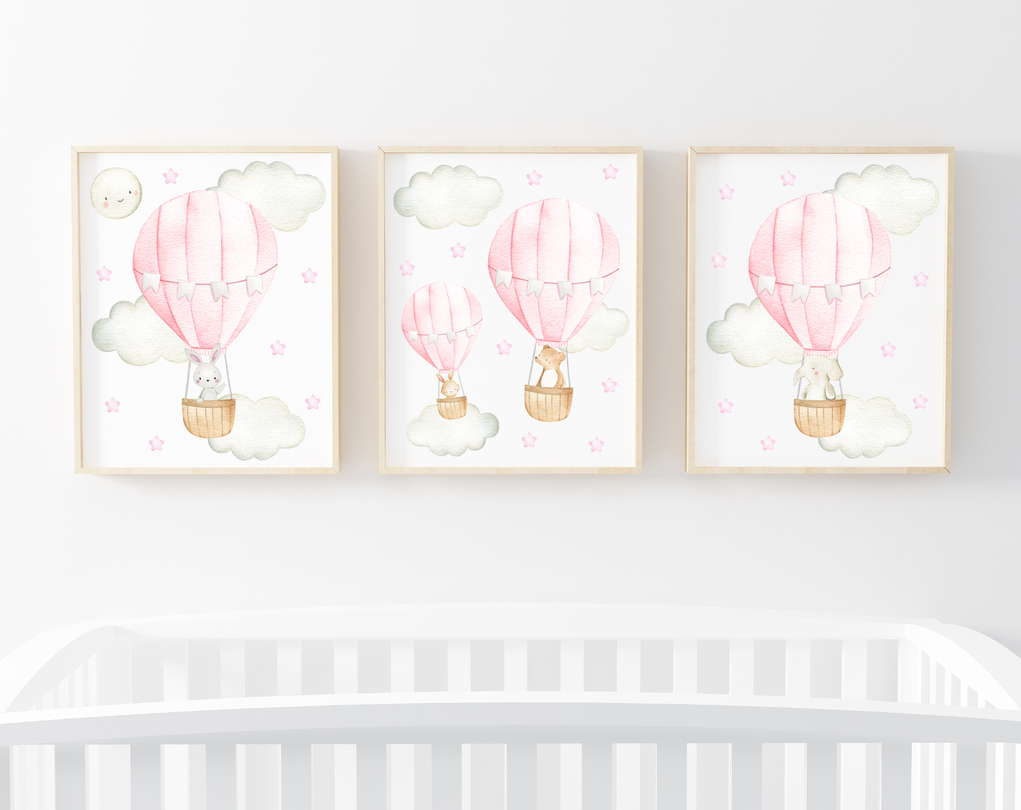 Pink Hot Air Balloon Animals Nursery Prints, Nursery Wall Art, Girl Nursery Decor, Printable File, SH20 Pink Hot Air Balloon Animals Nursery Prints, Nursery Wall Art, Girl Nursery Decor, Printable File, SH20