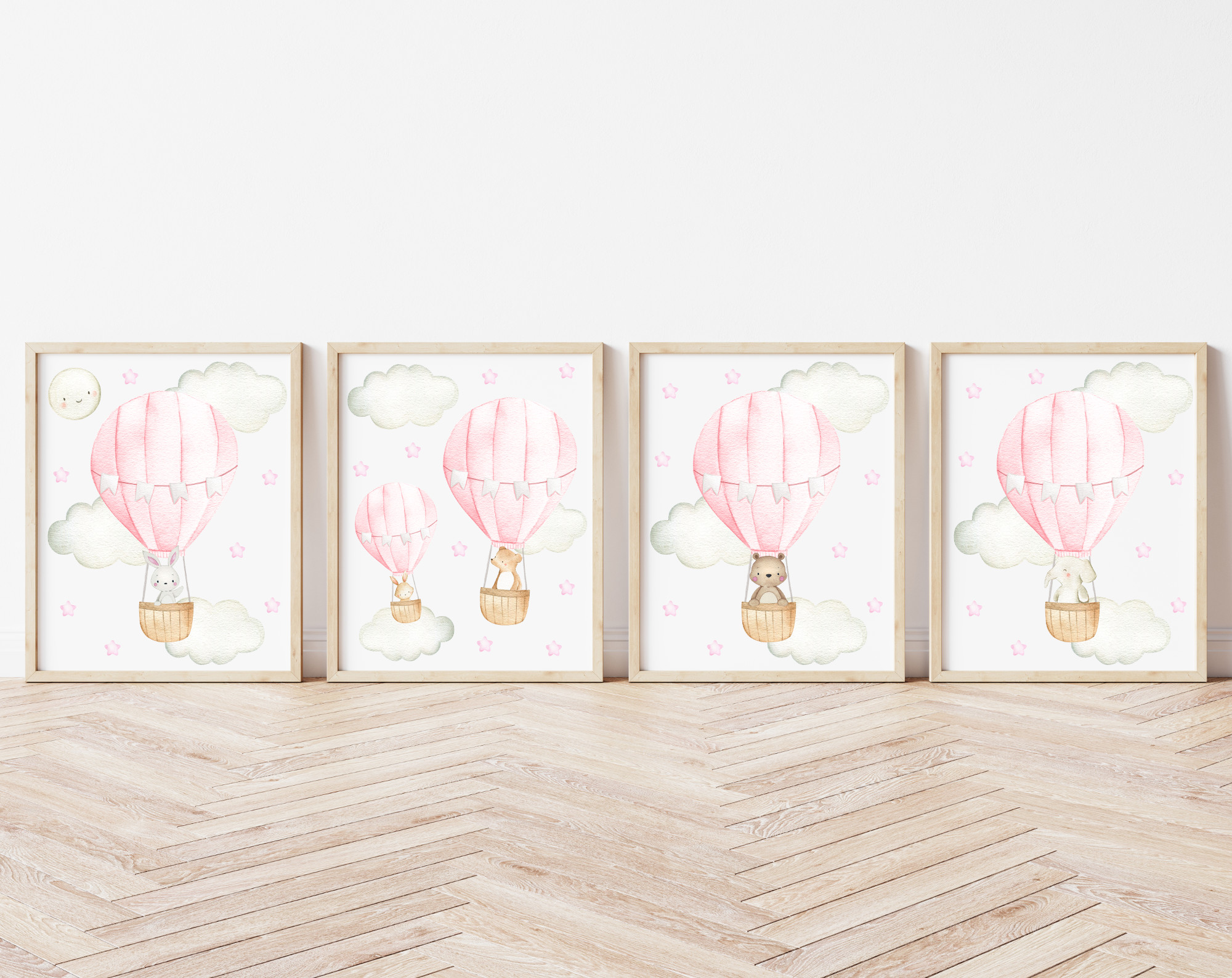 Pink Hot Air Balloon Animals Nursery Prints, Nursery Wall Art, Girl Nursery Decor, Printable File, SH20 Pink Hot Air Balloon Animals Nursery Prints, Nursery Wall Art, Girl Nursery Decor, Printable File, SH20