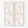 Pink Hot Air Balloon Animals Nursery Prints, Nursery Wall Art, Girl Nursery Decor, Printable File, SH20 Pink Hot Air Balloon Animals Nursery Prints, Nursery Wall Art, Girl Nursery Decor, Printable File, SH20