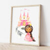 African American Princess Nursery Print, Nursery Wall Art, Girl Nursery Decor, Printable File, SH38