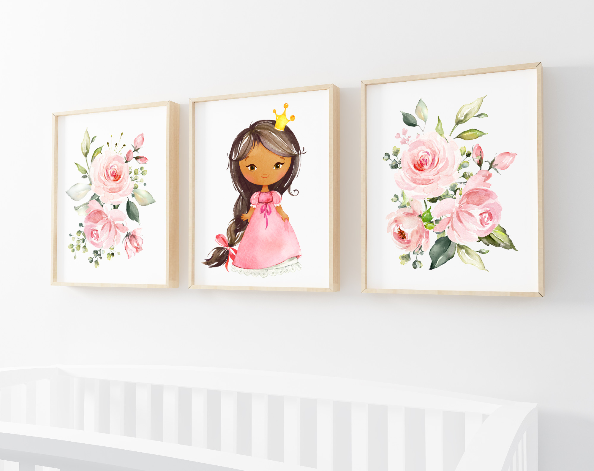 African American Princess Nursery Wall Art, Nursery Prints, Girl Nursery Decor, Printable File, SH38 African American Princess Nursery Wall Art, Nursery Prints, Girl Nursery Decor, Printable File, SH38