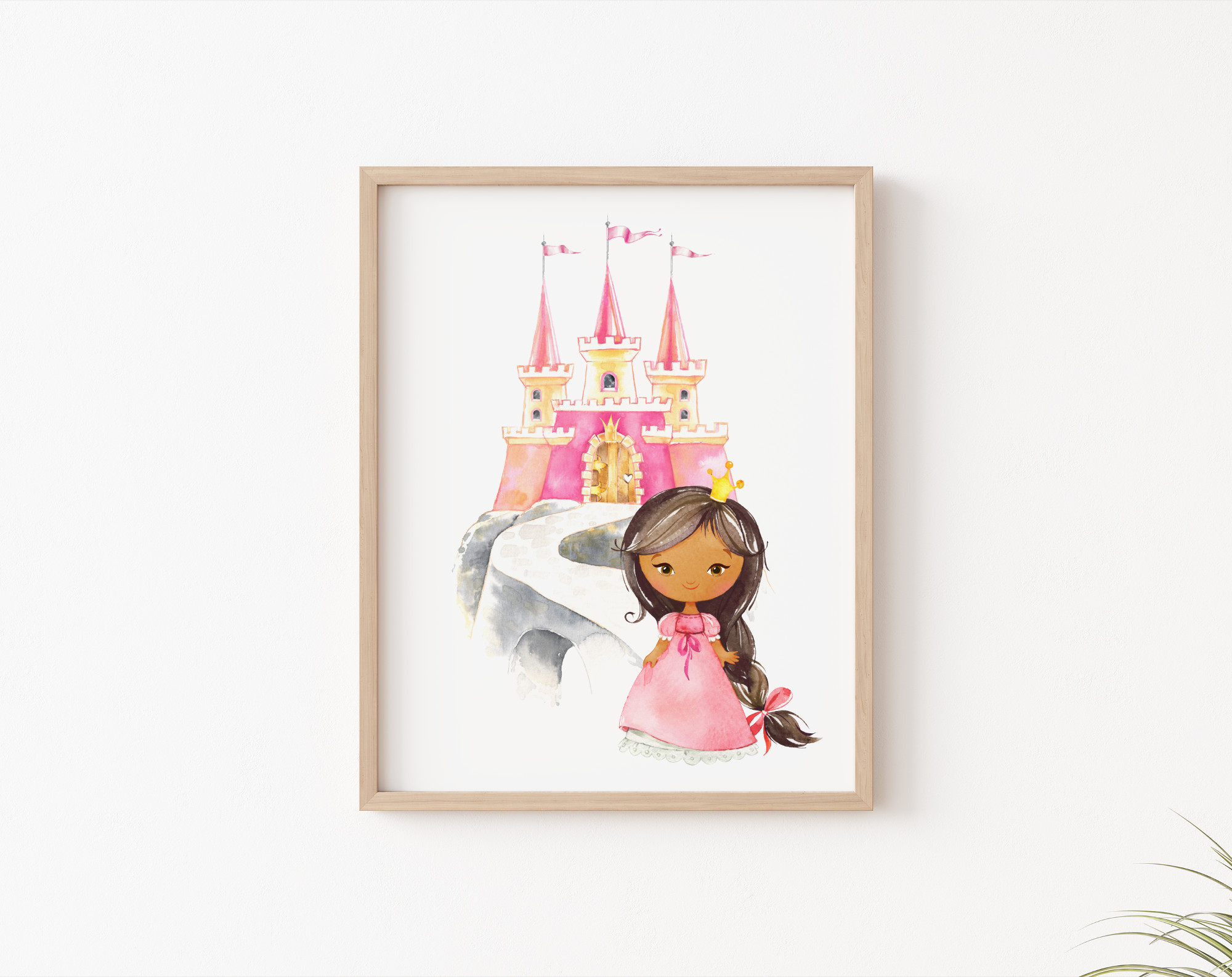 African American Princess Nursery Print, Nursery Wall Art, Girl Nursery Decor, Printable File, SH38