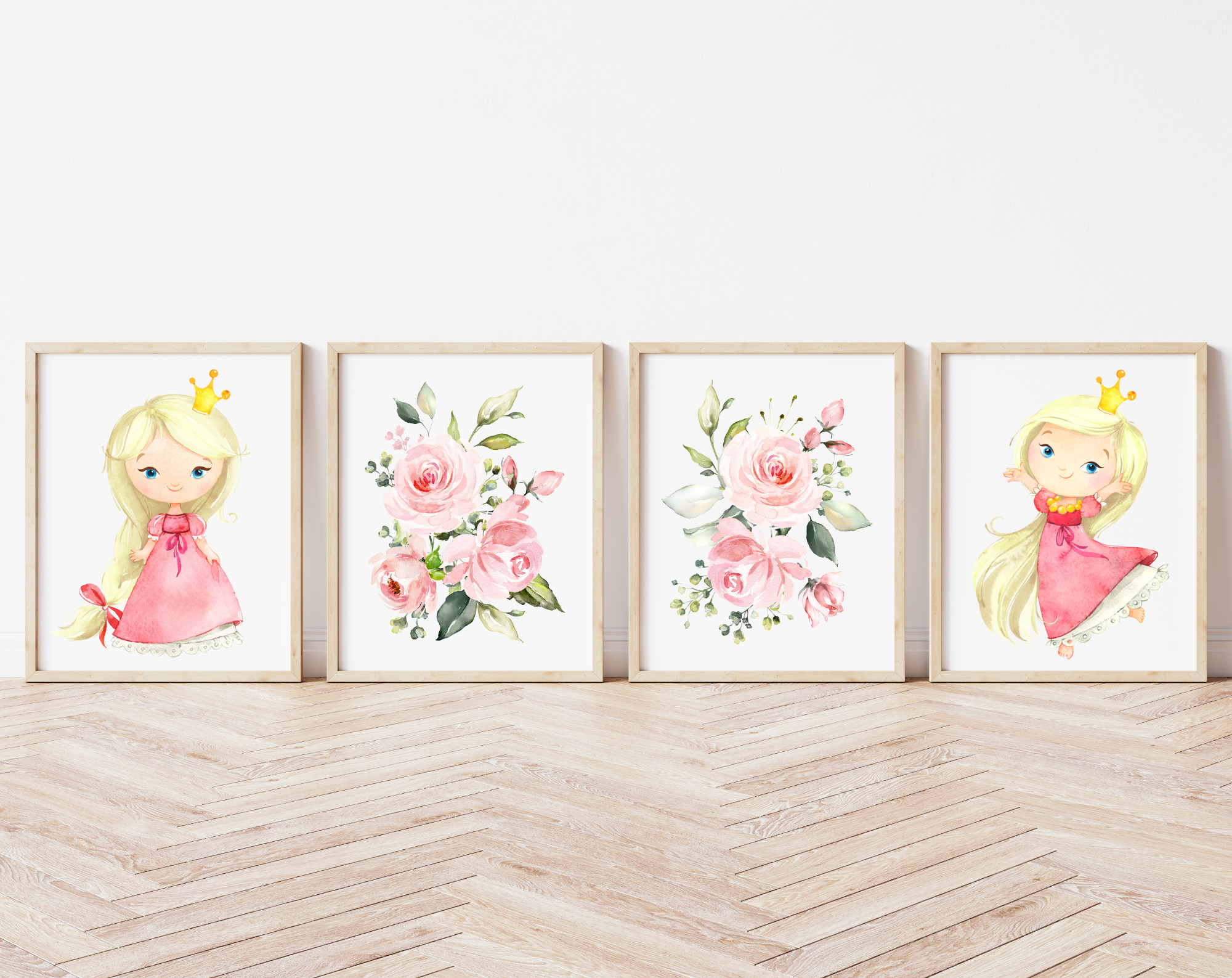 Princess Nursery Wall Art, Nursery Prints, Girl Nursery Decor, Printable File, SH38