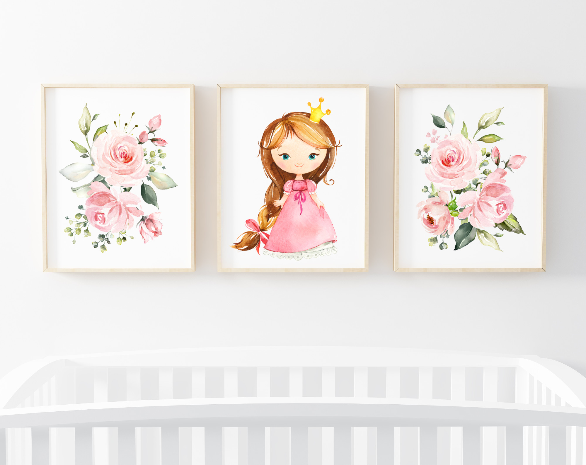 Little Princess Nursery Wall Art, Nursery Prints, Girl Nursery Decor, Printable File, SH38