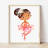 African American Ballerina Nursery Wall Art, Nursery Prints, Girl Nursery Decor, Printable File, SH39