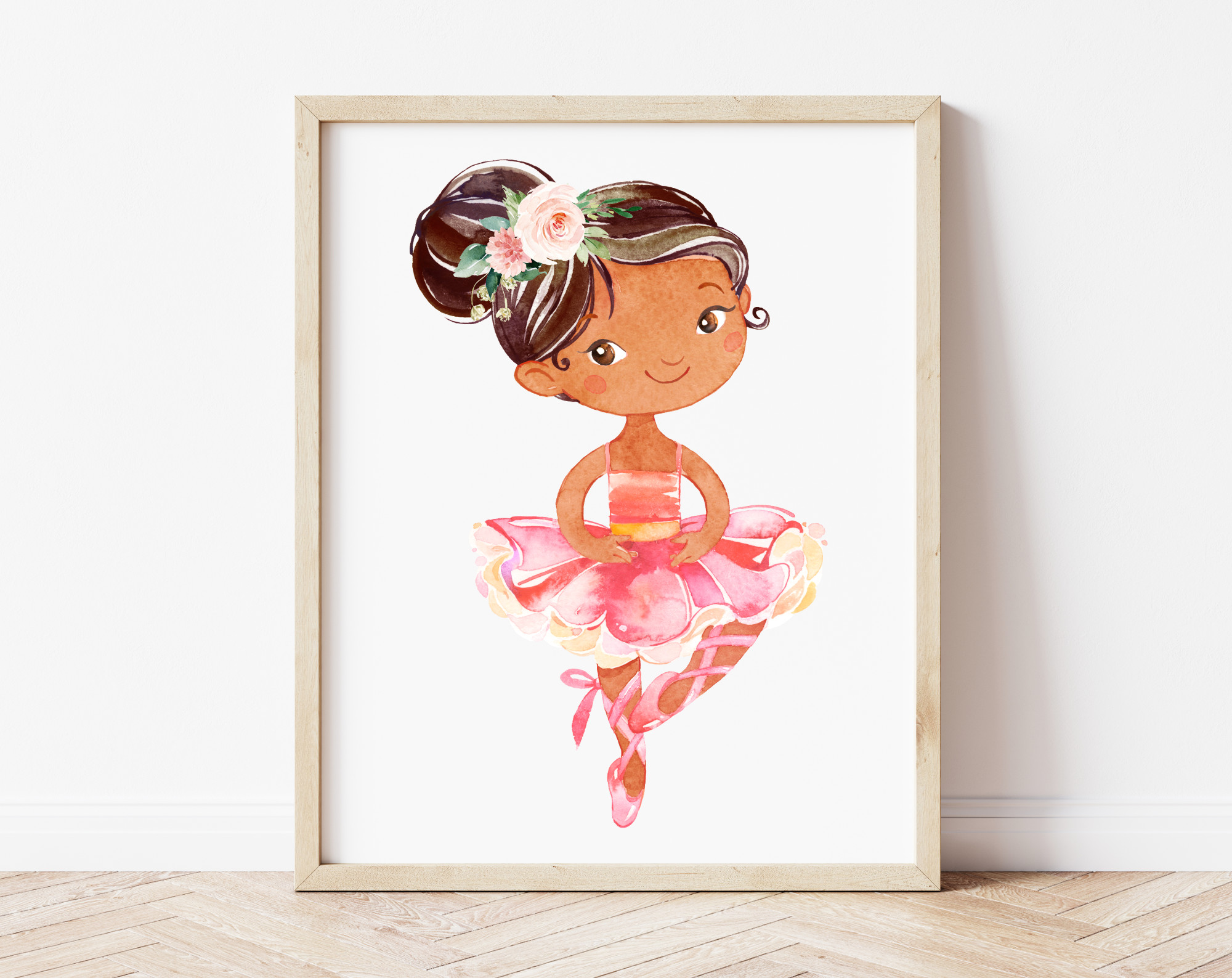African American Ballerina Nursery Wall Art, Nursery Prints, Girl Nursery Decor, Printable File, SH39