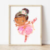African American Ballerina Nursery Wall Art, Nursery Prints, Girl Nursery Decor, Printable File, SH39