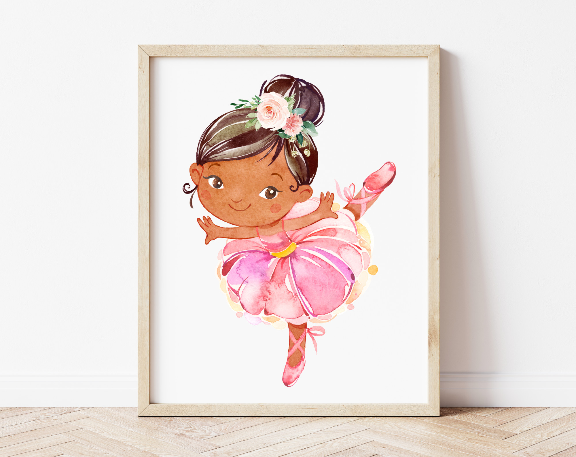 African American Ballerina Nursery Wall Art, Nursery Prints, Girl Nursery Decor, Printable File, SH39
