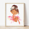 African American Ballerina Nursery Wall Art, Nursery Prints, Girl Nursery Decor, Printable File, SH39