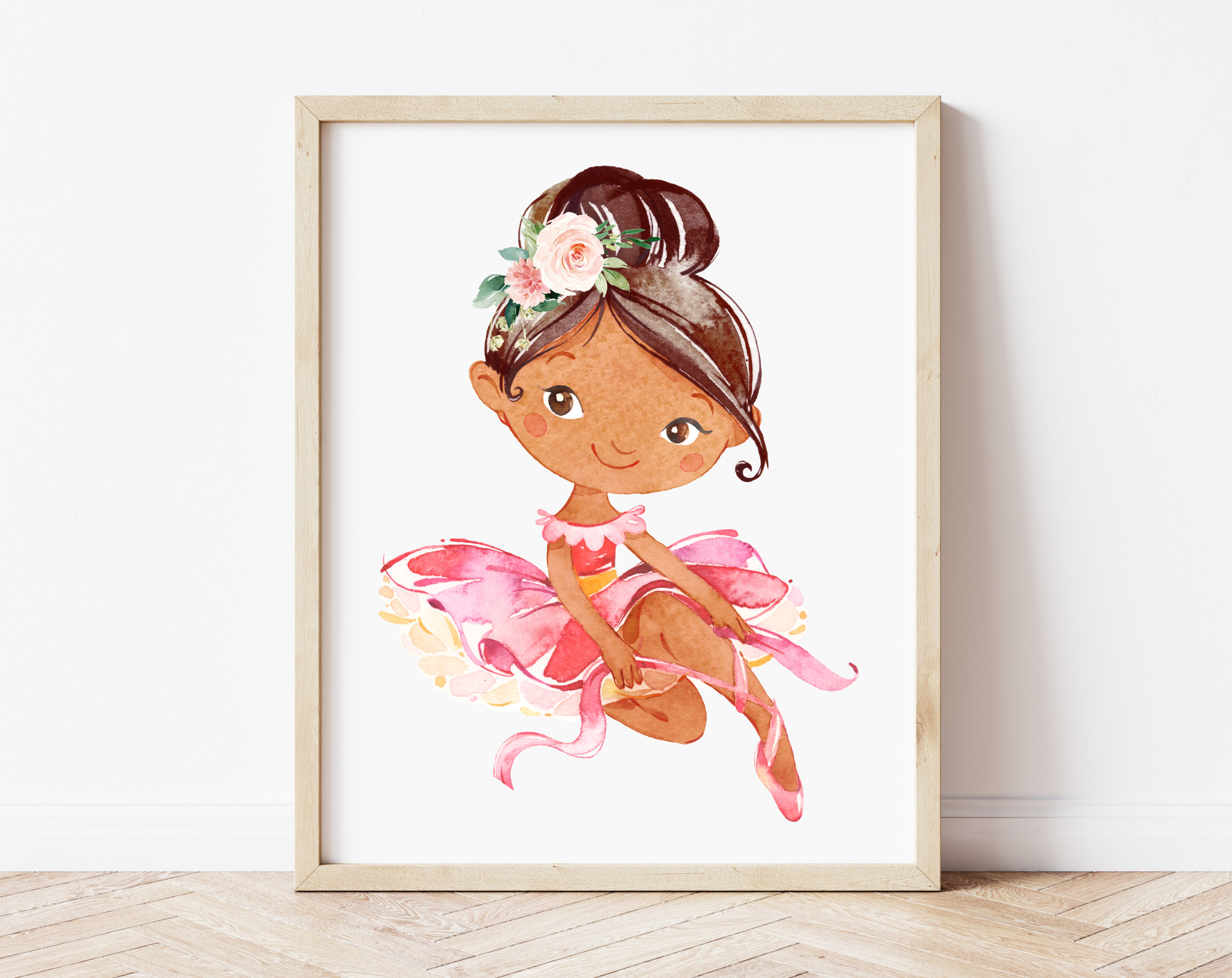 African American Ballerina Nursery Wall Art, Nursery Prints, Girl Nursery Decor, Printable File, SH39
