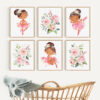 African American Ballerina Nursery Wall Art, Nursery Prints, Girl Nursery Decor, Printable File, SH39