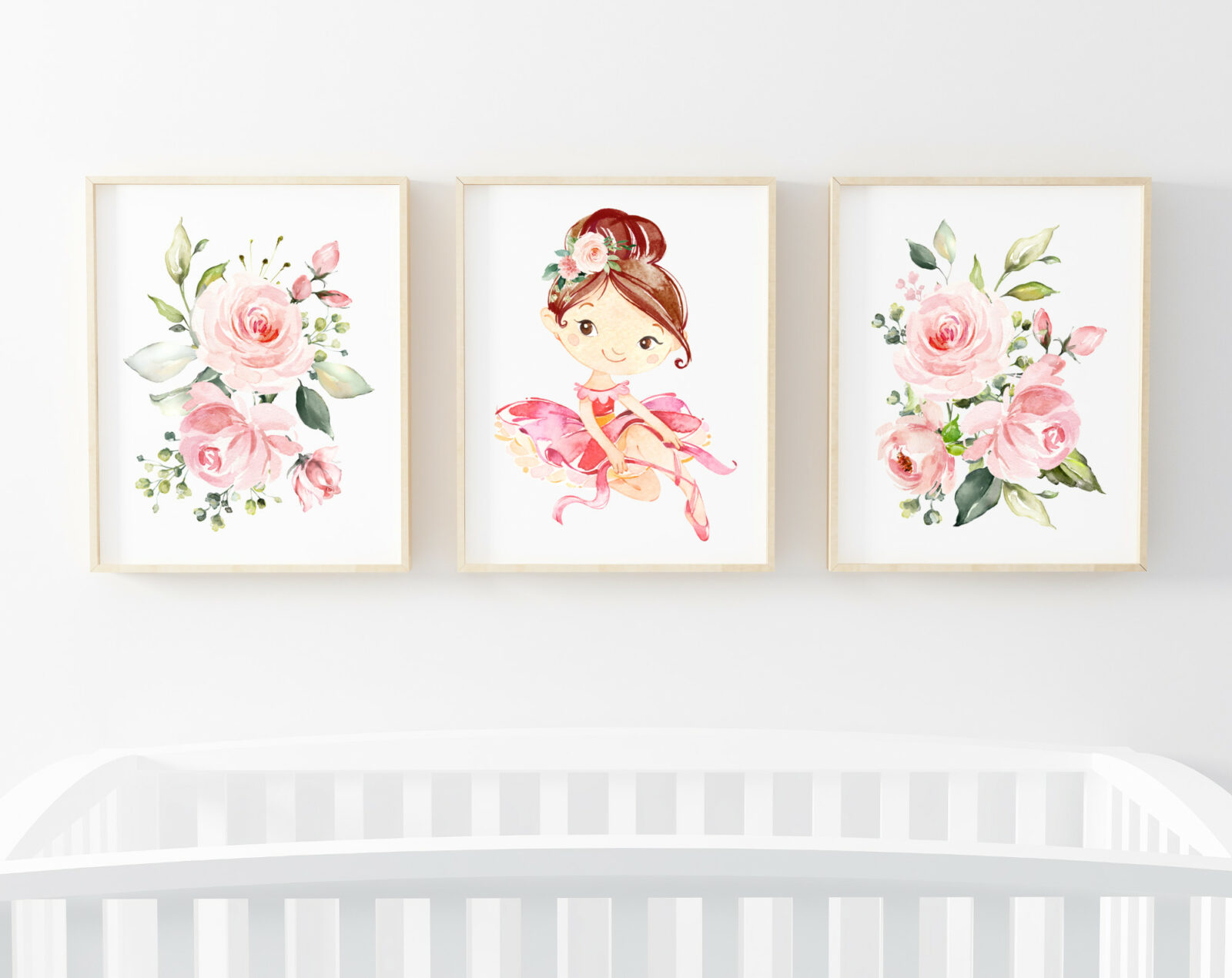 Little Ballerina Nursery Wall Art - Set of 3 - Nursery Wall Art Decor