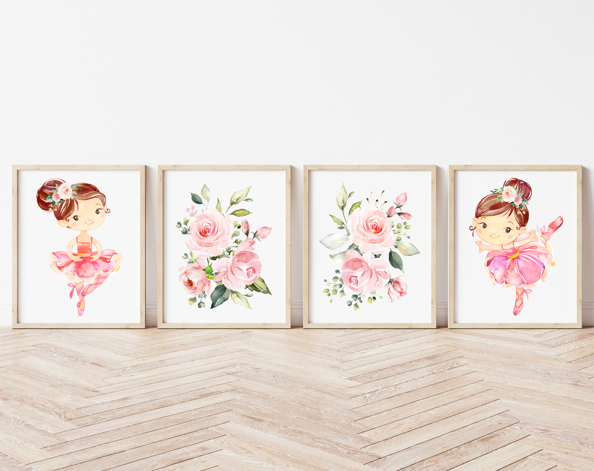 Little Ballerina Nursery Wall Art, Nursery Prints, Girl Nursery Decor, Printable File, SH39
