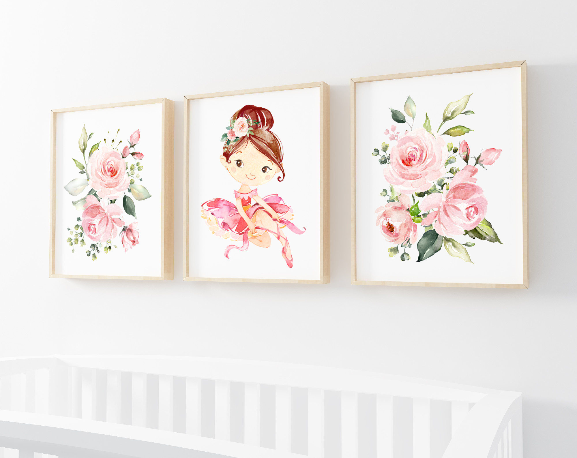 Little Ballerina Nursery Wall Art, Nursery Prints, Girl Nursery Decor, Printable File, SH39