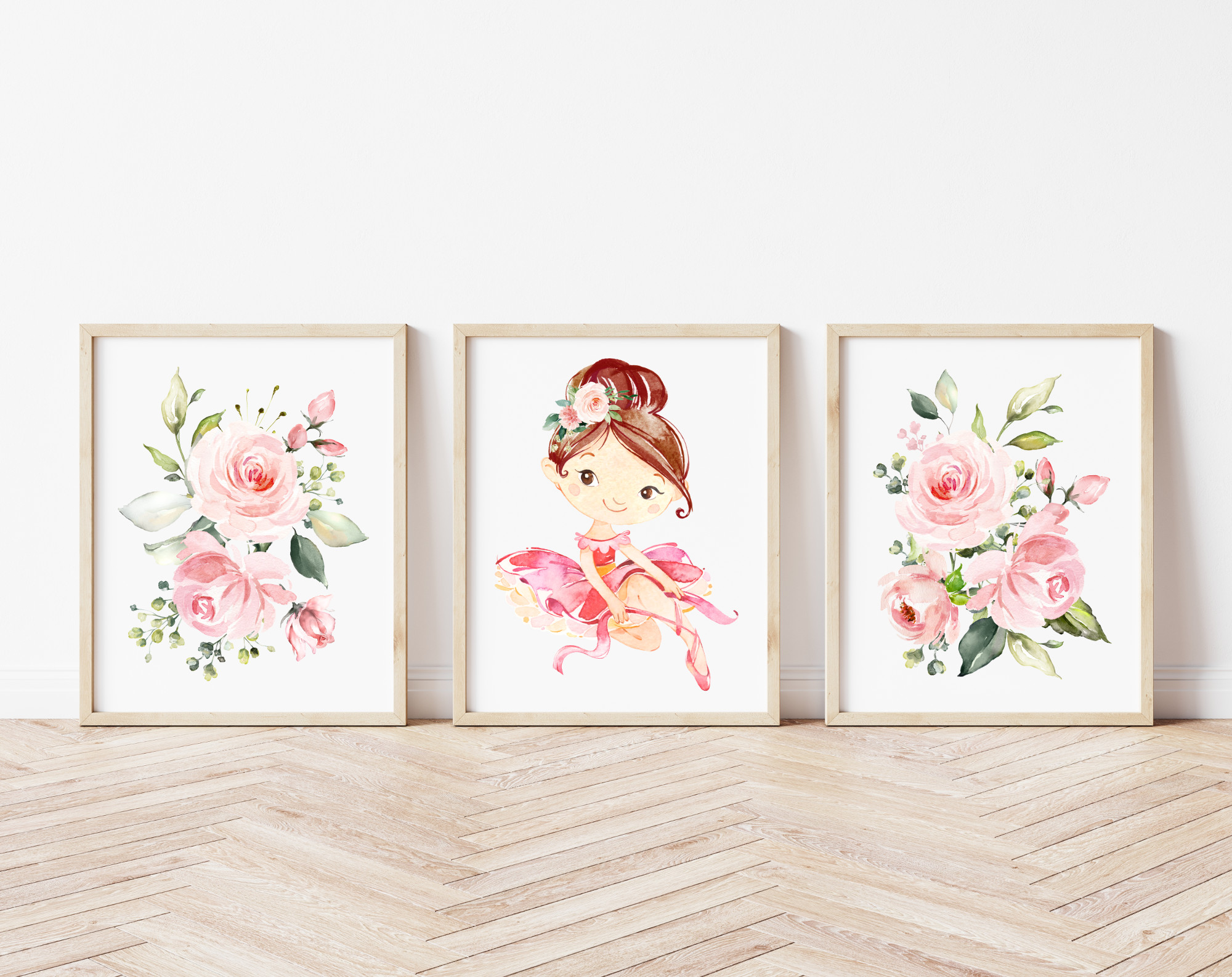 Little Ballerina Nursery Wall Art, Nursery Prints, Girl Nursery Decor, Printable File, SH39