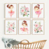 Little Ballerina Nursery Wall Art, Nursery Prints, Girl Nursery Decor, Printable File, SH39