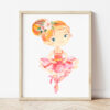 Cute Ballerina Nursery Wall Art, Nursery Prints, Girl Nursery Decor, Printable File, SH39