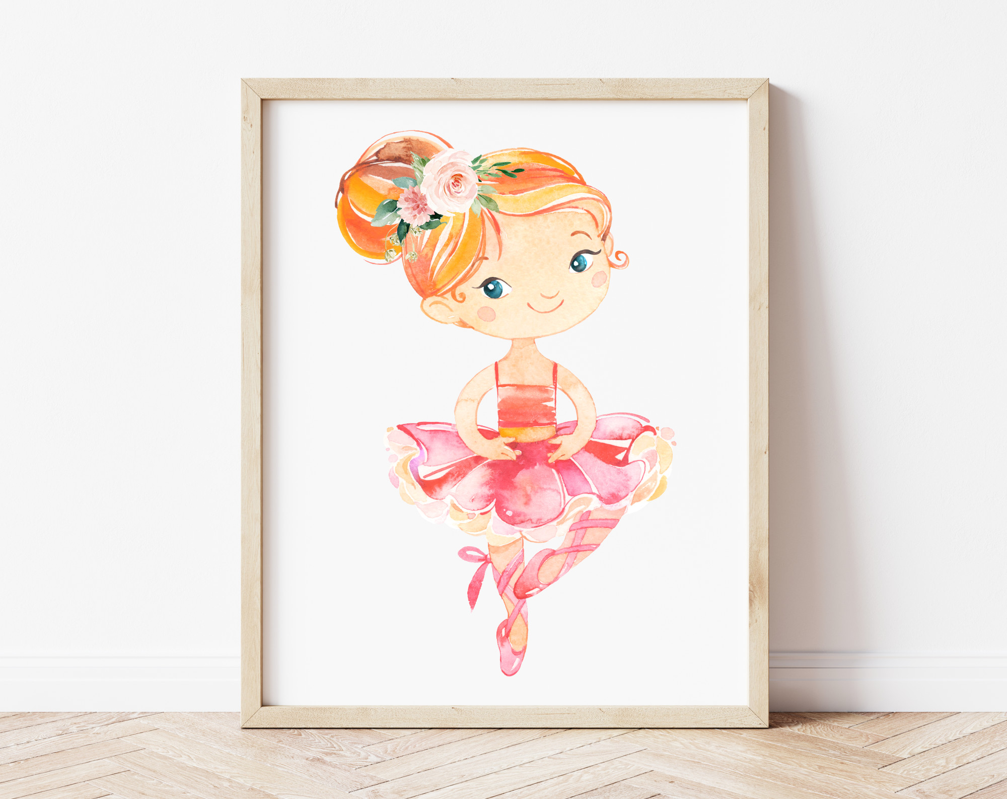 Cute Ballerina Nursery Wall Art, Nursery Prints, Girl Nursery Decor, Printable File, SH39