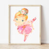 Cute Ballerina Nursery Wall Art, Nursery Prints, Girl Nursery Decor, Printable File, SH39