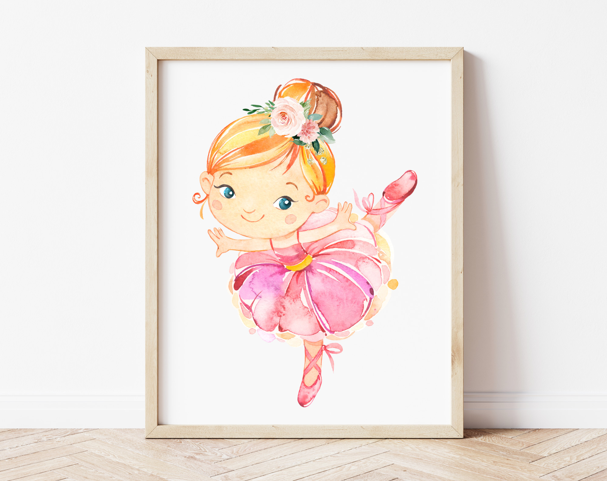 Cute Ballerina Nursery Wall Art, Nursery Prints, Girl Nursery Decor, Printable File, SH39