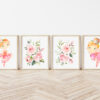 Cute Ballerina Nursery Wall Art, Nursery Prints, Girl Nursery Decor, Printable File, SH39