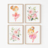 Cute Ballerina Nursery Wall Art, Nursery Prints, Girl Nursery Decor, Printable File, SH39