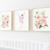 Ballerina Nursery Prints, Nursery Wall Art, Girl Nursery Decor, Printable File, SH39