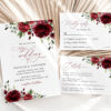 Burgundy Flowers Wedding Invitation Suite, Wedding Stationery, Printable File, Edit Yourself, SH02 Burgundy Flowers Wedding Invitation Suite, Wedding Stationery, Printable File, Edit Yourself, SH02