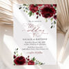 Burgundy Flowers Wedding Invitation Suite, Wedding Stationery, Printable File, Edit Yourself, SH02 Burgundy Flowers Wedding Invitation Suite, Wedding Stationery, Printable File, Edit Yourself, SH02