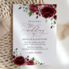 Burgundy Flowers Wedding Invitation Suite, Wedding Stationery, Printable File, Edit Yourself, SH02 Burgundy Flowers Wedding Invitation Suite, Wedding Stationery, Printable File, Edit Yourself, SH02