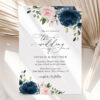 Navy and Blush Flowers Wedding Invitation Suite, Wedding Stationery, Printable File, Edit Yourself, SH04 Navy and Blush Flowers Wedding Invitation Suite, Wedding Stationery, Printable File, Edit Yourself, SH04