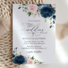 Navy and Blush Flowers Wedding Invitation Suite, Wedding Stationery, Printable File, Edit Yourself, SH04 Navy and Blush Flowers Wedding Invitation Suite, Wedding Stationery, Printable File, Edit Yourself, SH04