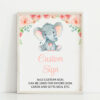 Little Elephant Custom Sign, Baby Shower Sign, Girl Baby Shower, Printable File, Edit Yourself, SH07