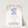 Little Elephant Custom Sign, Baby Shower Sign, Girl Baby Shower, Printable File, Edit Yourself, SH07