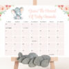 Little Elephant Guess the Due Date, Baby Shower Game, Girl Baby Shower, Printable File, Edit Yourself, SH07 Little Elephant Guess the Due Date, Baby Shower Game, Girl Baby Shower, Printable File, Edit Yourself, SH07