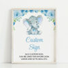 Baby Elephant Custom Sign, Baby Shower Sign, Boy Baby Shower, Printable File, Edit Yourself, SH08 Baby Elephant Custom Sign, Baby Shower Sign, Boy Baby Shower, Printable File, Edit Yourself, SH08