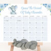 Baby Elephant Guess the Due Date, Baby Shower Game, Boy Baby Shower, Printable File, Edit Yourself, SH08