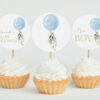 Blue Balloon Cupcake Toppers, Baby Shower Decoration, Boy Baby Shower, Printable File, Edit Yourself, SH15