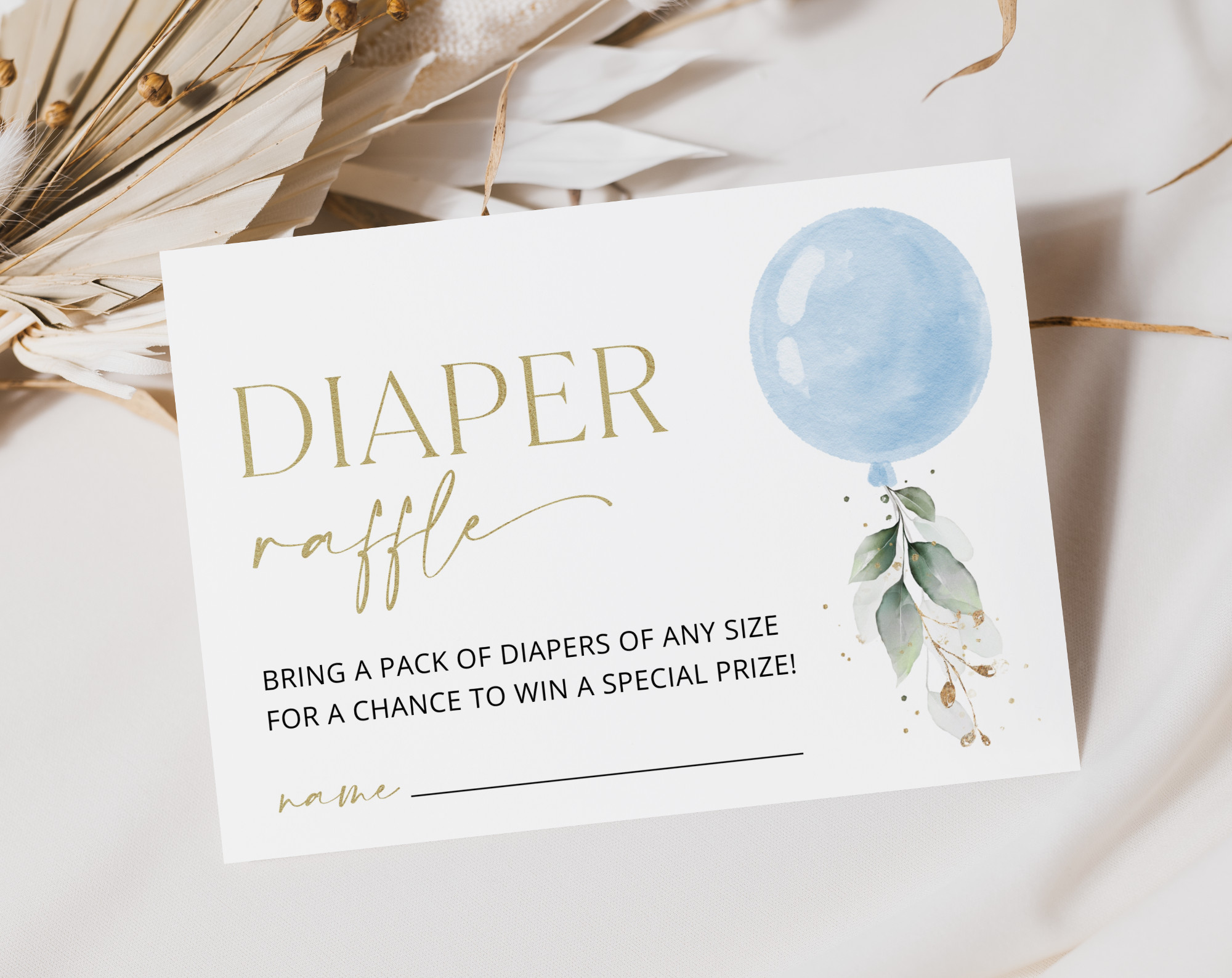 Blue Balloon Baby Shower Invitation Suite, Boy Baby Shower, Printable File, Edit Yourself, SH15