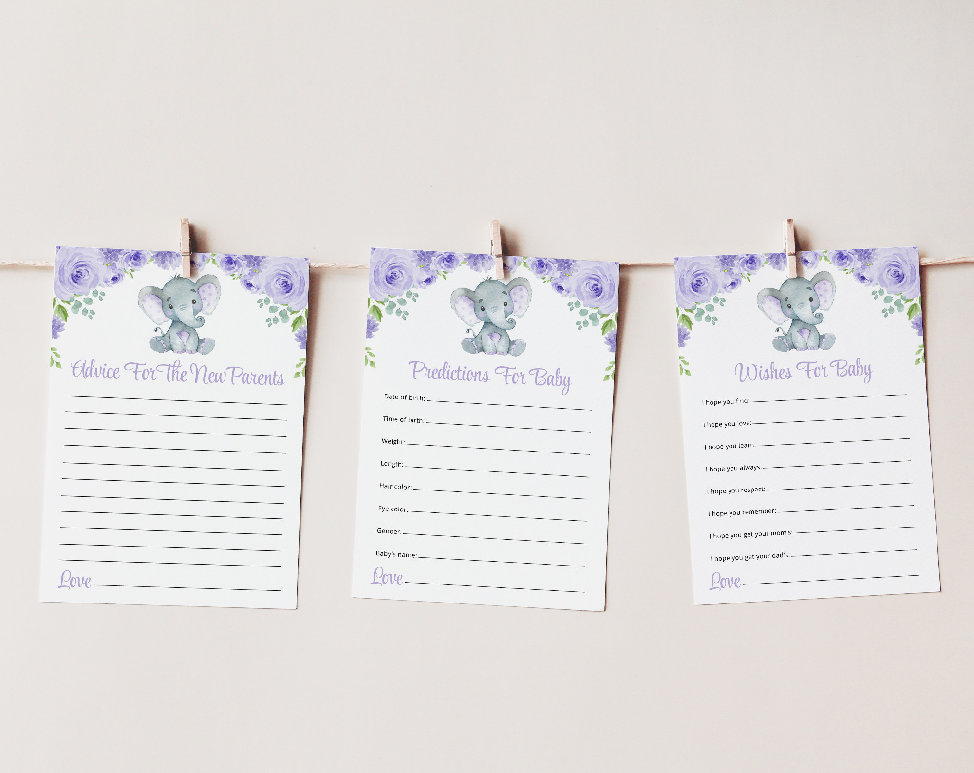 Cute Elephant Baby Shower Games, Set of 3 Games, Advice Predictions Wishes, Girl Baby Shower, Printable File, Edit Yourself, SH18 Cute Elephant Baby Shower Games, Set of 3 Games, Advice Predictions Wishes, Girl Baby Shower, Printable File, Edit Yourself, SH18